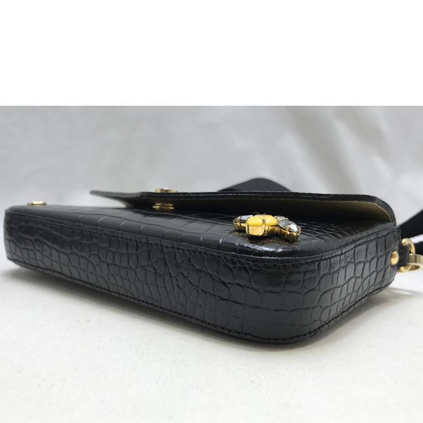ADMJ エーディーエムジェイ/クロコダイル ビーモチーフ ショルダー  