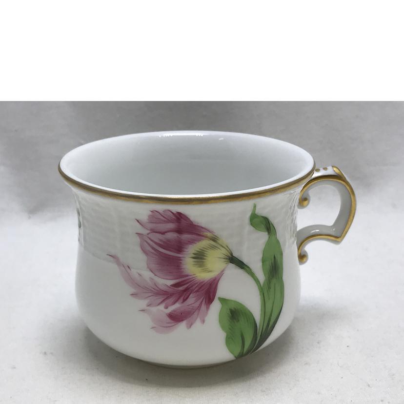Herend - HEREND ヘレンド/バコニーの春 キティピンク クリームカップ&amp;ソーサー 蓋つき/ABランク/51【中古】 Herend - HEREND ヘレンド/バコニーの春 キティピンク クリーム