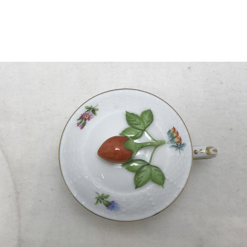 HEREND ヘレンド/ミルフルール・1000の花 蓋つきクリームカップ&ソーサー いちご飾り/Bランク/51【中古】 ヘレンド（HEREND） ヘレンド/ミルフルール・1000の花 蓋つきクリーム