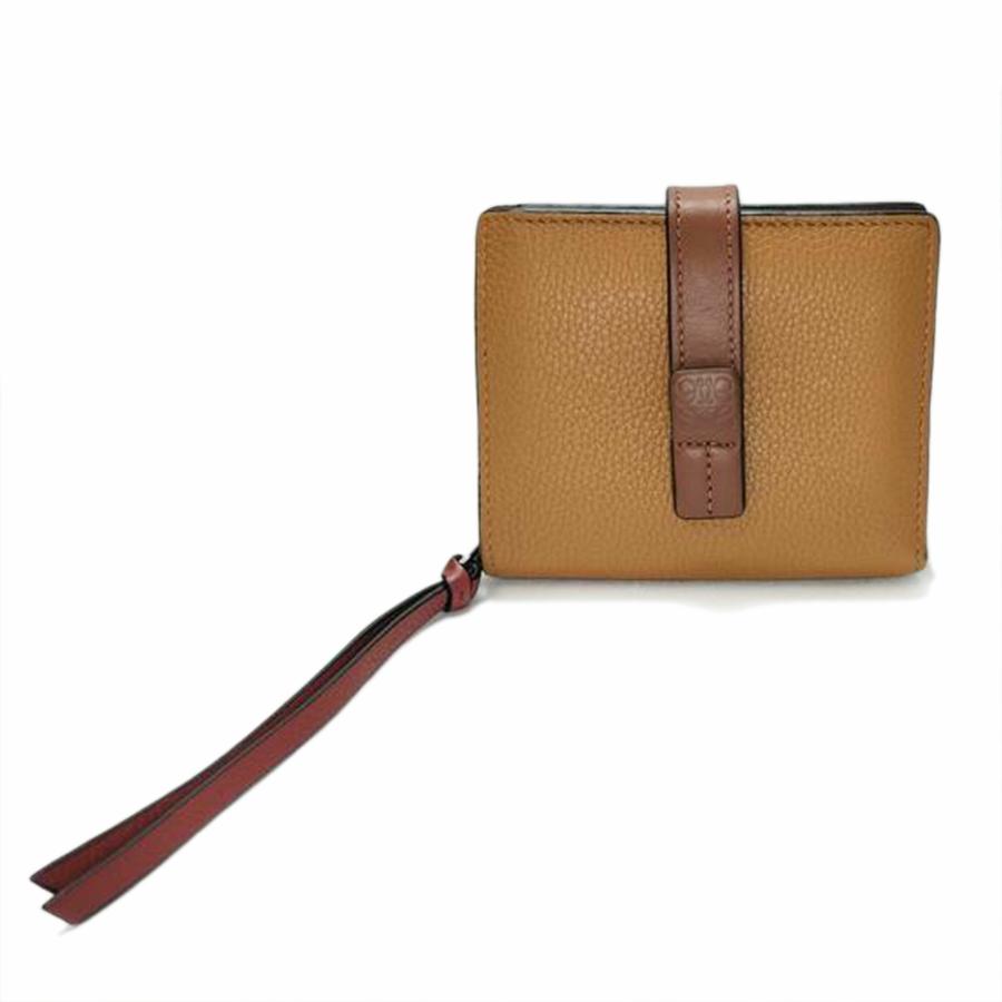 【美品・付属品完備✨】ロエベ コンパクトジップウォレット タン 折り財布 ロエベコンパクトジップウォレット二つ折り財布