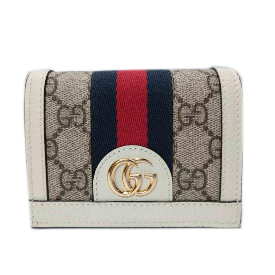【美品】GUCCI 二つ折り財布　シェリーライン　ＧＧ柄　PVC 523155 GUCCI（グッチ） グッチ/GGシェリーライン 二つ折りコンパクト財布