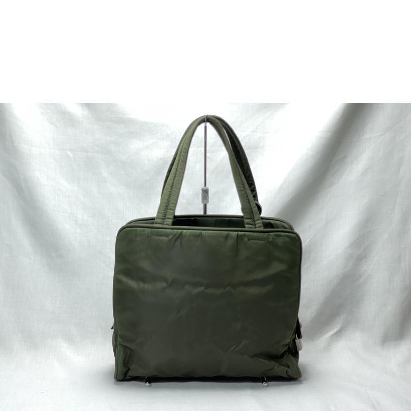 PRADA プラダ/テスートナイロン ハンドバッグ カーキ/B8497/BCランク/52【中古】