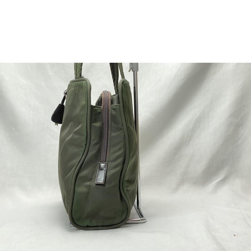 PRADA プラダ/テスートナイロン ハンドバッグ カーキ/B8497/BCランク/52【中古】