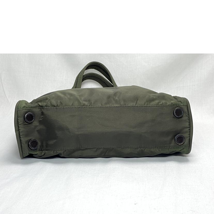 PRADA プラダ/テスートナイロン ハンドバッグ カーキ/B8497/BCランク/52【中古】
