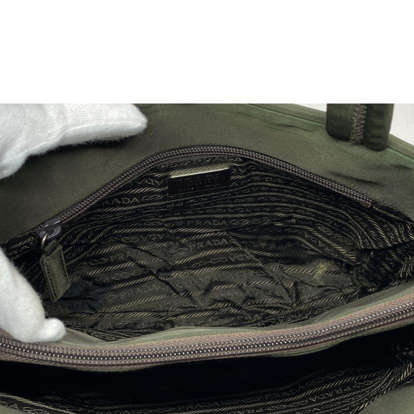 PRADA プラダ/テスートナイロン ハンドバッグ カーキ/B8497/BCランク/52【中古】