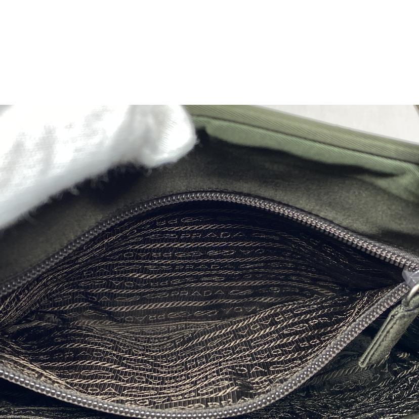PRADA プラダ/テスートナイロン ハンドバッグ カーキ/B8497/BCランク/52【中古】