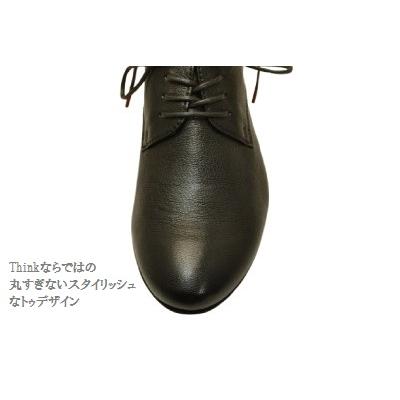 Think!（シンク）シンプルで履きやすプレーントゥ 0412 ブラック 
