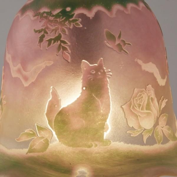 卓上照明 ランプ バラ 薔薇 猫 ネコ cat アートミラージュ 国産 作家