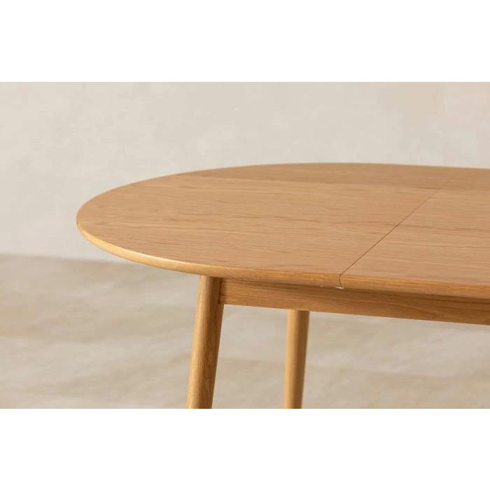 オーク材 伸長式ダイニングテーブル オーバル 楕円形 130〜170cm