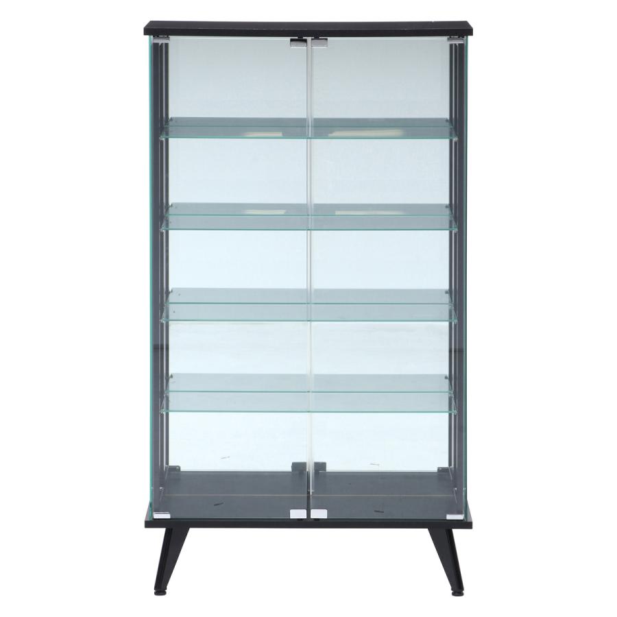 コレクションケース ガラスディスプレイラック ブラック ガラス 幅80