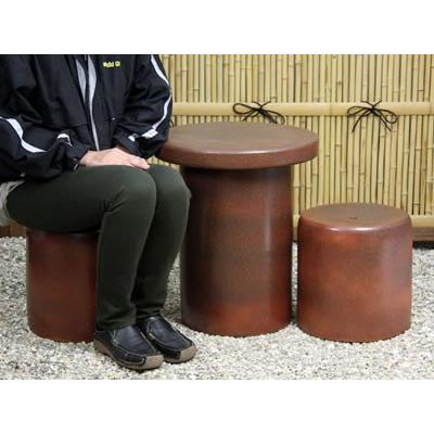 信楽焼 15号 テーブルセット 庭園 ベランダ用 陶器テーブル 陶器イス