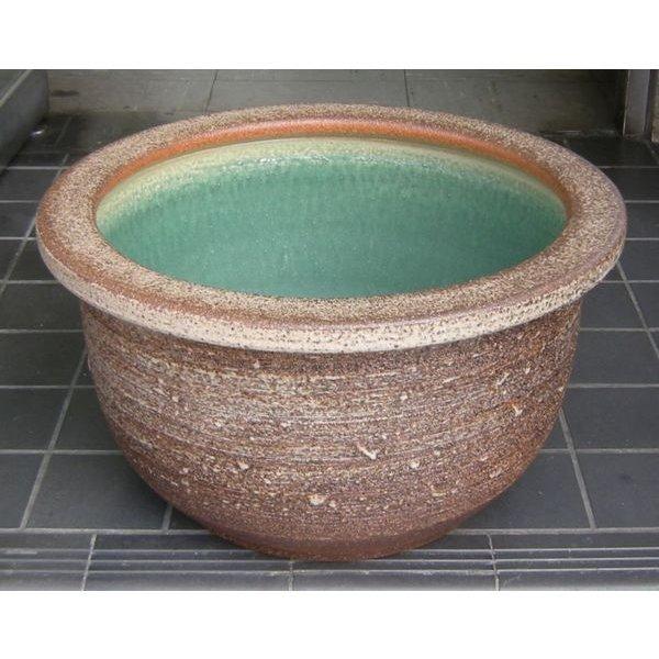水鉢 睡蓮鉢 すいれん鉢 メダカ鉢 和モダン 信楽焼 15号 ビオトープ 深