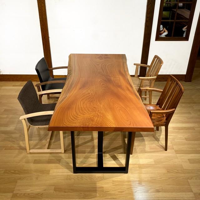 けやき 欅 ケヤキ 一枚板 ダイニングテーブル 座卓 兼用足付き 天然木 