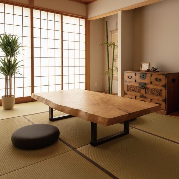 栃無垢 一枚板テーブルW166 兼用脚付 栃 一枚板 ダイニングテーブル