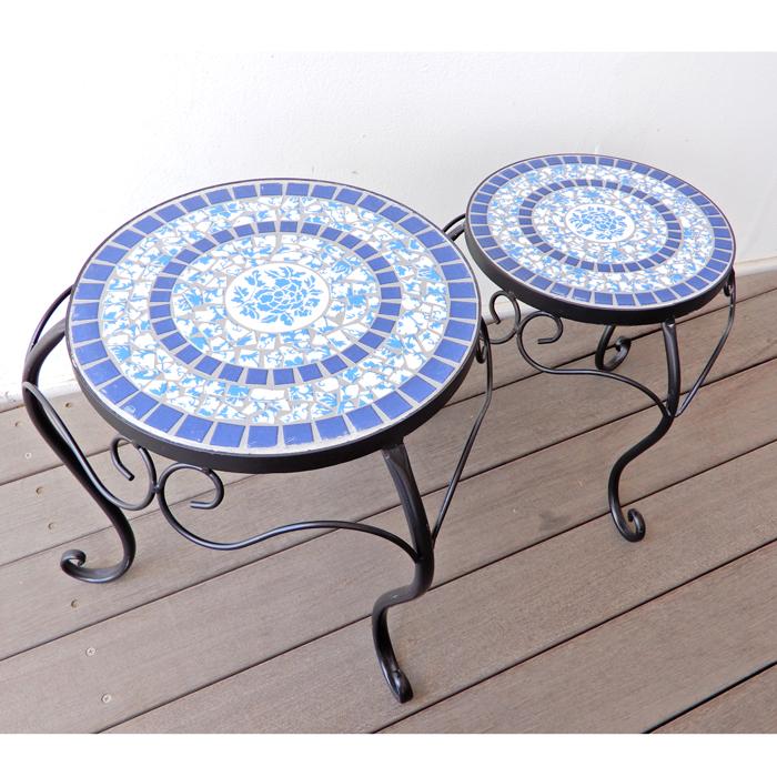 Blueフラワープランタスタンド2点セット フラワースタンド プランター