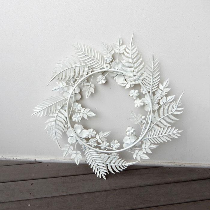 装飾パネル ウォールデコ ホワイト ウォールデコ Flower Fern 壁飾り 壁掛けフラワー ホワイト ウォール