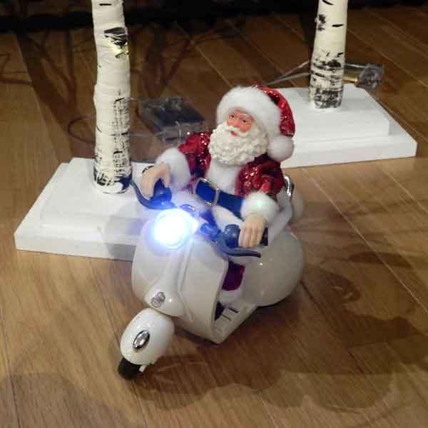Music RunningSanta クリスマス雑貨 サンタクロース人形 サンタバイク