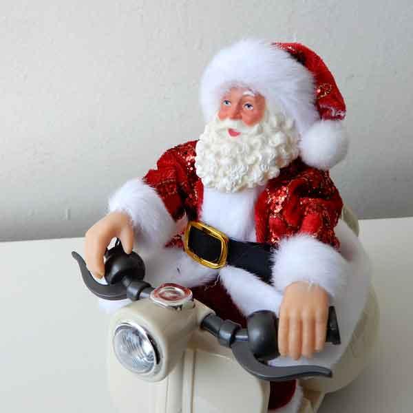 Music RunningSanta クリスマス雑貨 サンタクロース人形 サンタバイク