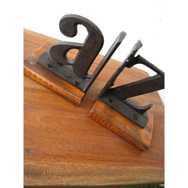 ブックエンド アンティーク AtoZ アルファベット アイアン 本立 本立て