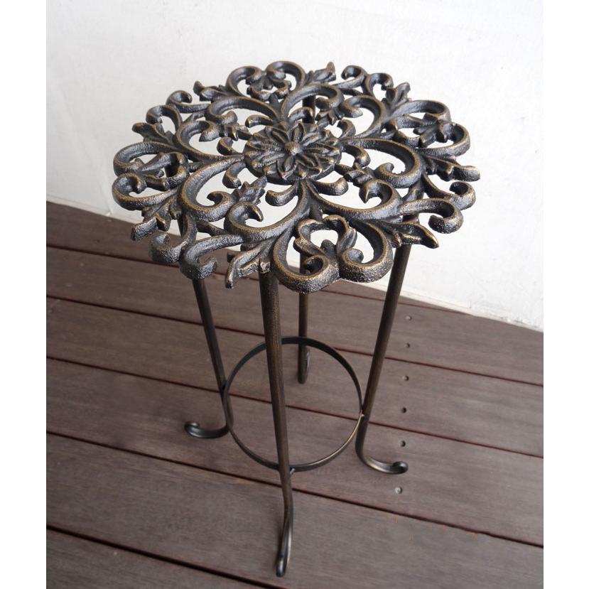 フラワースタンド 室内 おしゃれ 花台 鉢スタンド お花 観葉植物 花瓶 置き台 園芸ラック ベランダ 49cm 61cm アイアン 732
