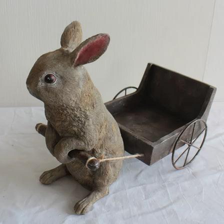うさぎ 置き物 リヤカー 野ウサギ ラビット Rabbit ウサギ 兎 かわいい