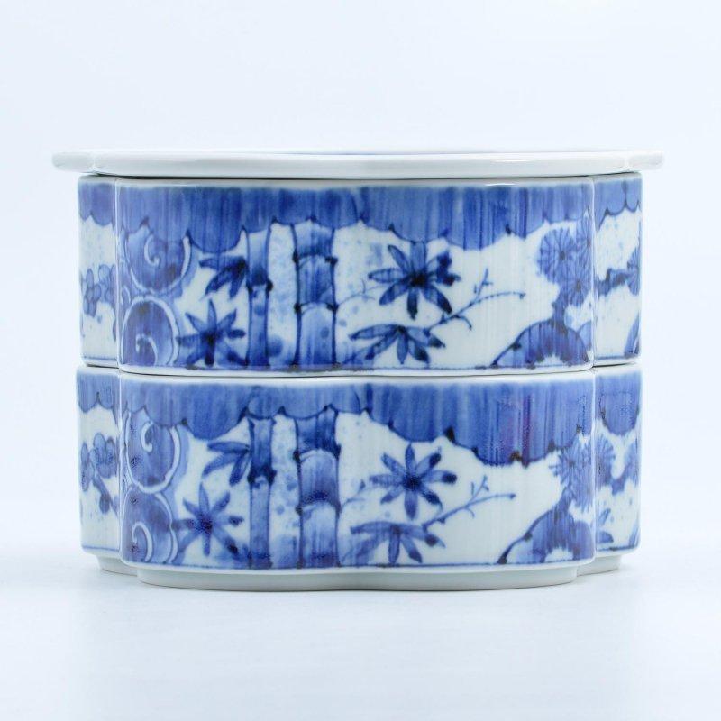 有田焼 福泉窯 染付松竹梅文 丸型小付 5個セット☆ 二段重 お正月 和