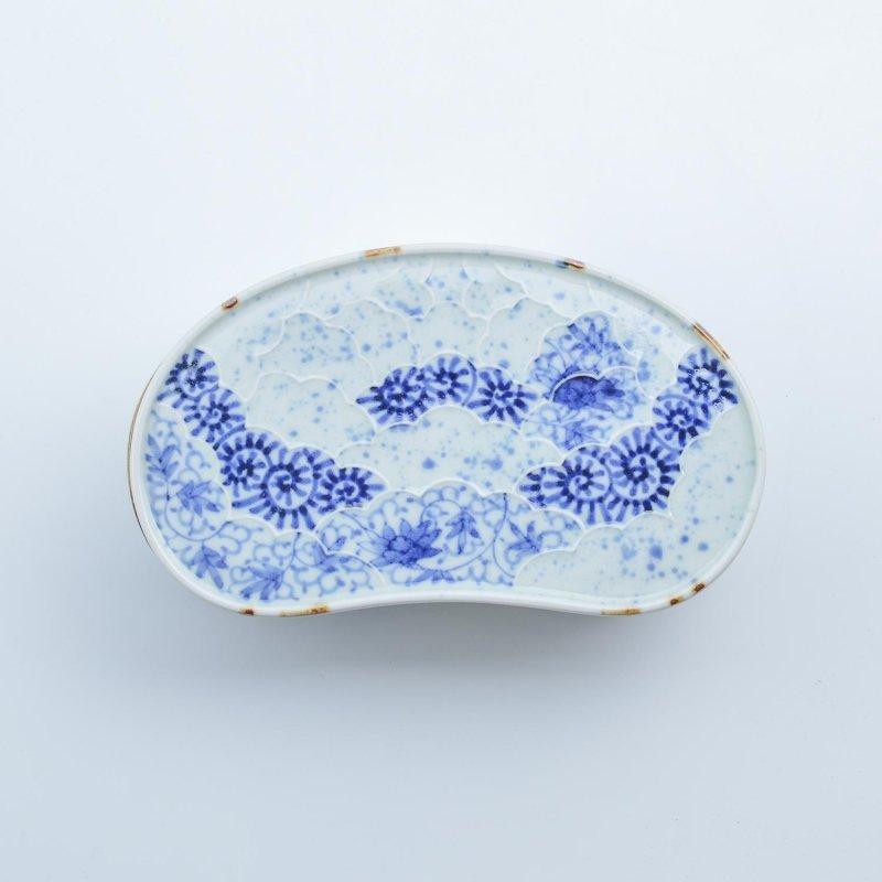 有田焼 磁器 蓋物 変形 青 手書き お弁当 重箱 お正月 節句 お花見 お