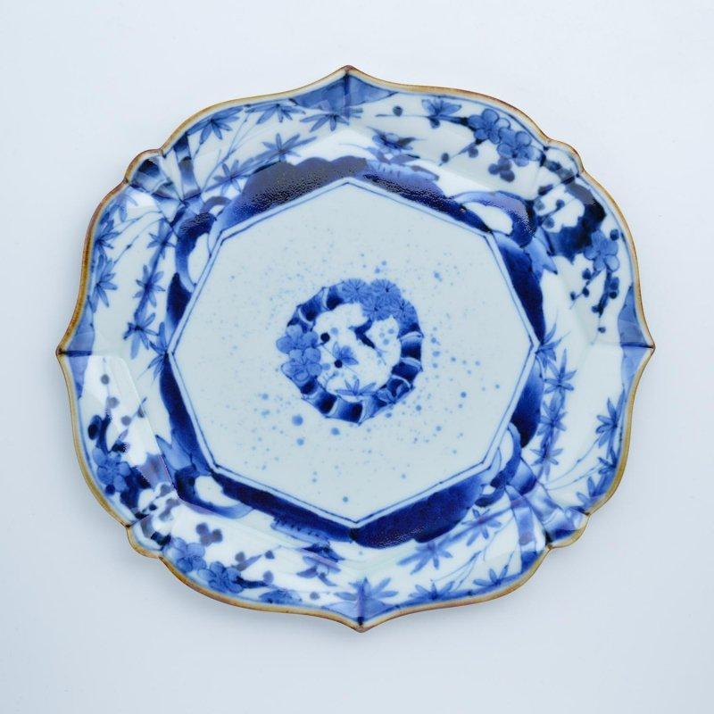 竹林梅林 輪花プレート お正月 正角皿 大皿 おしゃれ : 手づくり家具