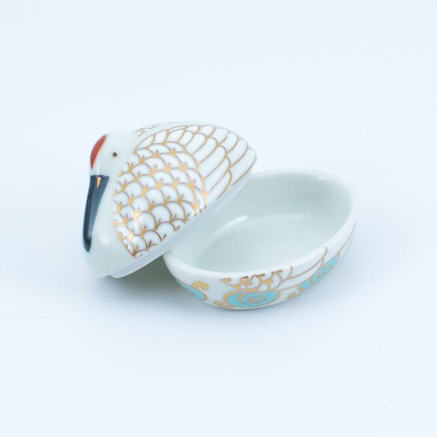 有田焼 和食器 蓋物 お正月 日本製 鶴 つる 縁起の良いフタ付き食器