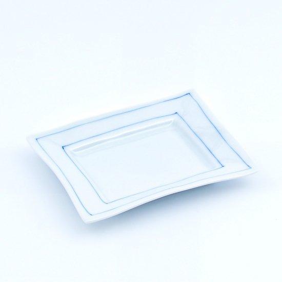 呉須線 長角銘々皿 皿 焼皿 串物 角皿 12.5cm 有田焼 日本製 陶磁器