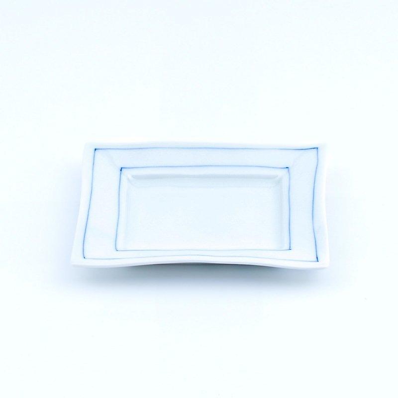 呉須線 長角銘々皿 皿 焼皿 串物 角皿 12.5cm 有田焼 日本製 陶磁器