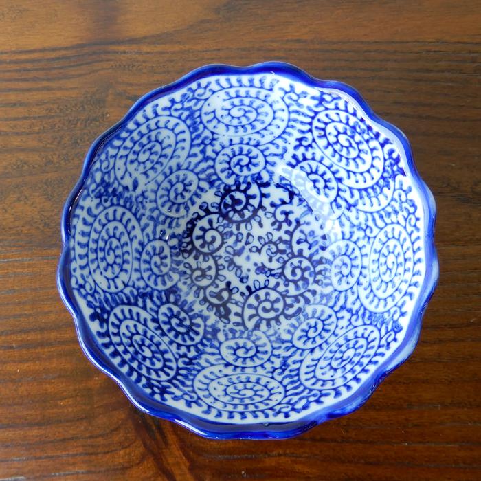 青花菊口 ミニ杯洗6点セット 杯洗 盃洗 ミニ 6点セット ミニ植木鉢