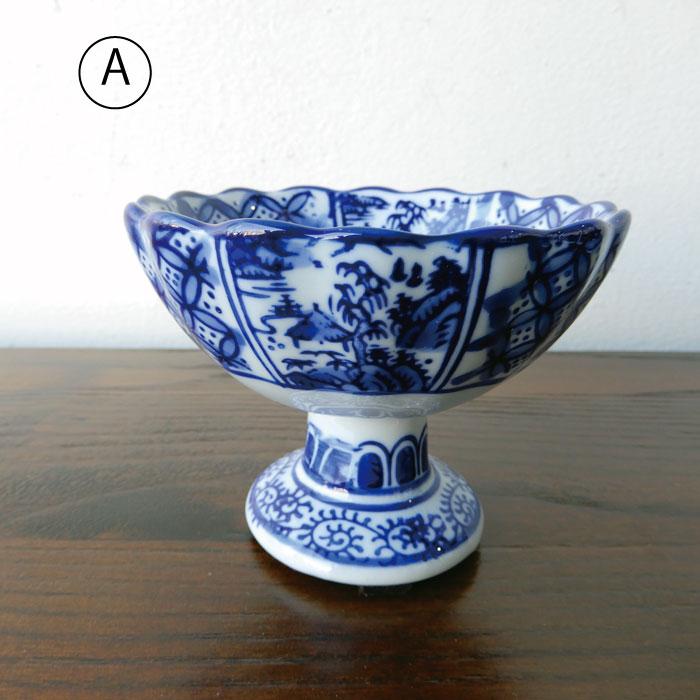 青花菊口 ミニ杯洗6点セット 杯洗 盃洗 ミニ 6点セット ミニ植木鉢