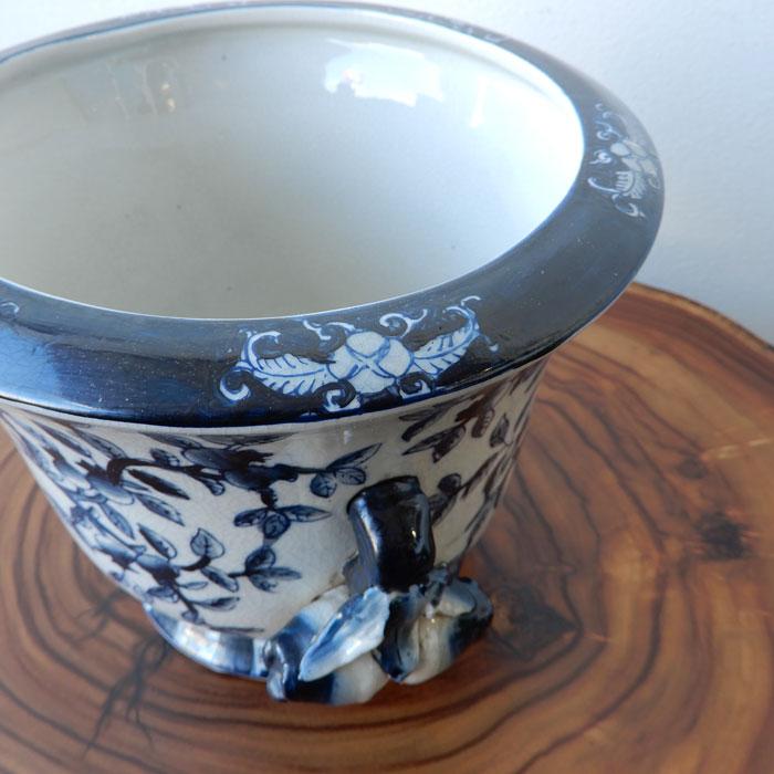 染陶器 鉢カバー 花びん 花瓶 陶器 焼き物 焼物 和モダン シノワズリ