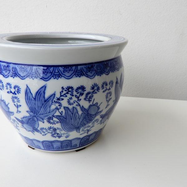 骨董 金魚 鉢 水鉢 めだか 睡蓮鉢 鉢カバー テーブル 金箔装飾 陶器鉢 水鉢（金魚柄）小 水鉢 睡蓮鉢 水盤 すいれん鉢 小さめ メダカ鉢