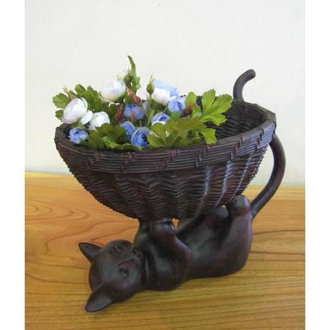 バスケット かご カゴ 置き物 猫 ねこ ネコ キャット : 手づくり家具