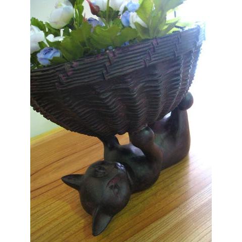 バスケット かご カゴ 置き物 猫 ねこ ネコ キャット : 手づくり家具