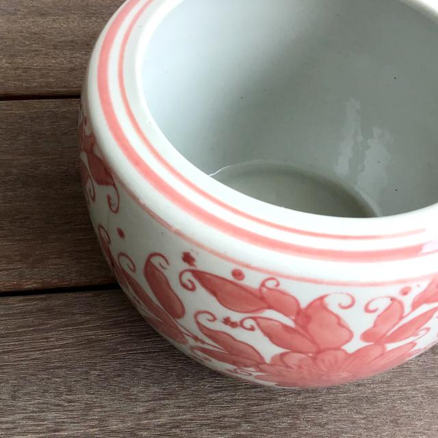 ミニ火鉢 ピンク 小 水鉢 鉢カバー メダカ鉢 アジアン 和モダン 3号