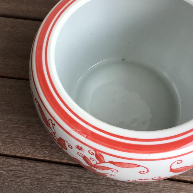 ミニ火鉢 ピンク 大 めだか 水鉢 陶器 アンティーク アジアン 5号
