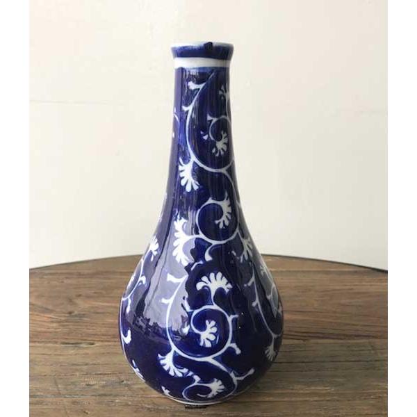 花器 おしゃれ 一輪挿し 花瓶 花びん 信楽焼 陶器 花入れ 藍染め