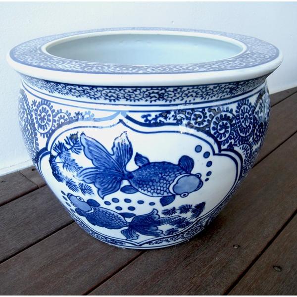 高い品質 水鉢 睡蓮鉢 陶器 めだか鉢 ハス鉢 青花魚缶金魚 中 アンティーク アジアン 10号 シノワズリ オリエンタル ジャポニズム 最安値挑戦 Studiostodulky Cz