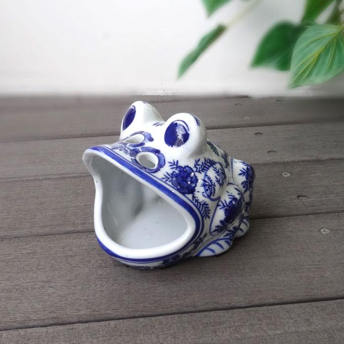 香炉 お香 アロマ 置物 御線香 せんこう カエル かえる 蛙 陶器