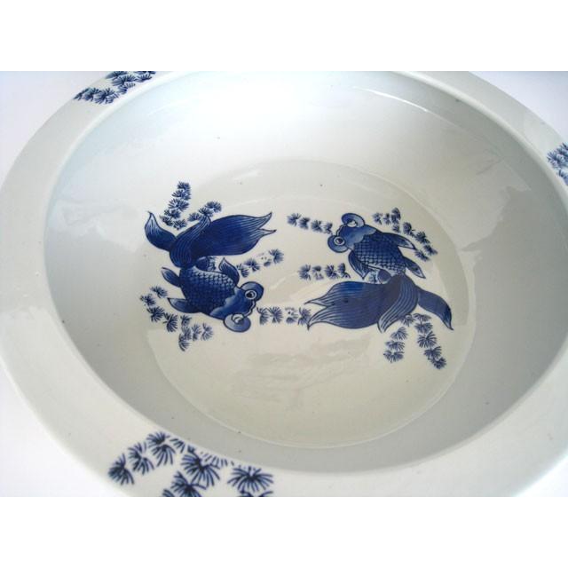 平魚缶 青 水鉢 和モダン 陶器 : 手づくり家具 ウッドギャラリー樹