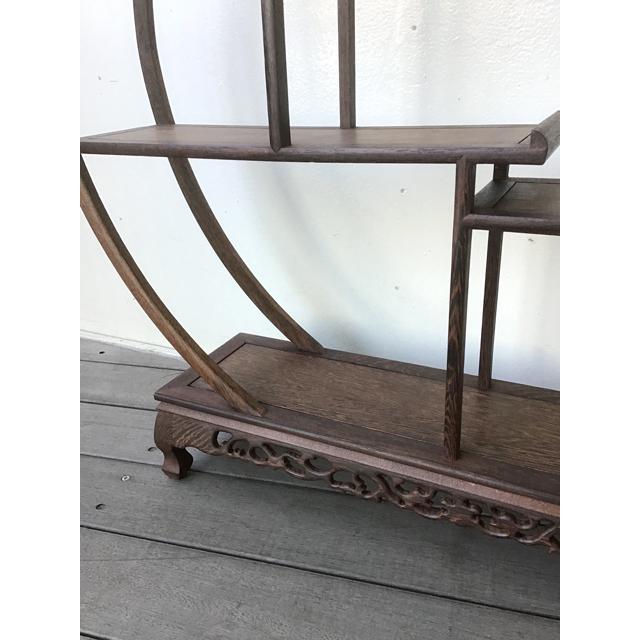 【和家具】茶棚◆収納棚◇円形◆珍しい品◇ 飾り棚 和風 和室 床の間 丸形 円形 シノワズリ 珍品棚 盆栽棚 違い棚