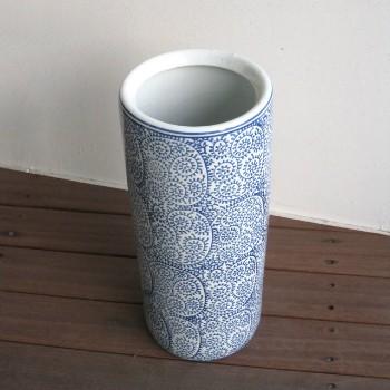 ウッドギャラリー樹 傘立て 陶器 和風 蛸唐草 アンブレラスタンド 和柄
