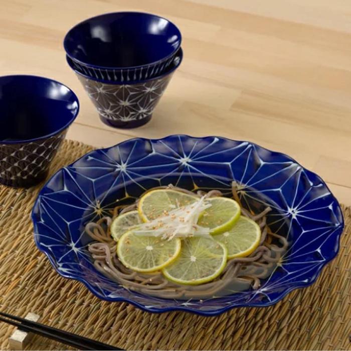 大皿 波佐見焼 皿 プレート 多用皿 約26cm 麻の葉 日本製 おしゃれ