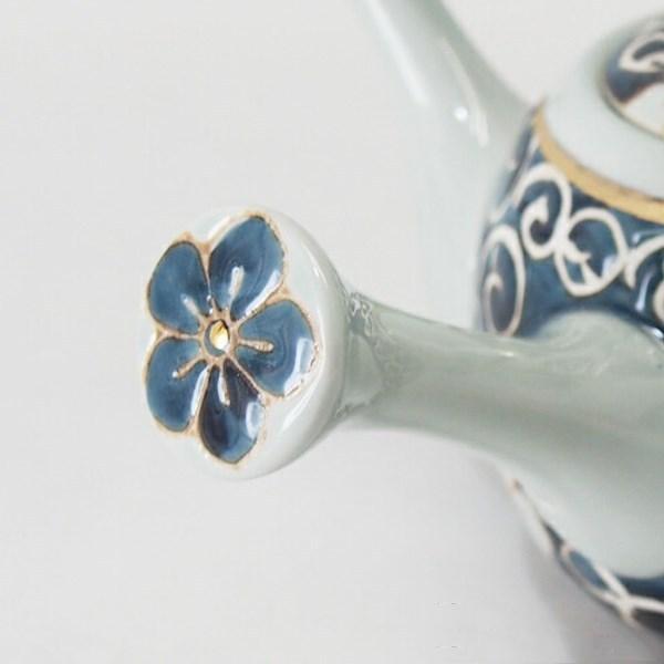 2170 其泉　賞美堂　金彩千鳥祥瑞　茶器セット　急須1客　湯呑5客 唐草桔梗 急須茶器揃 急須 茶器 セット 湯呑5客 急須1個 茶器セット