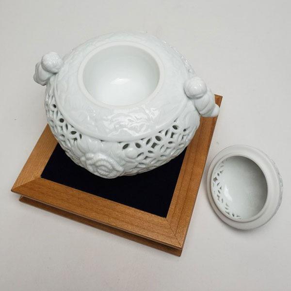有田焼 透彫七宝牡丹香炉 香炉 陶器 おしゃれ 有田焼 調度品 工芸品