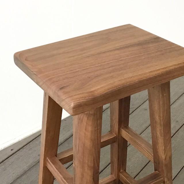 スツール おしゃれ 木製 椅子 北欧 玄関スツール ウォールナット ハイ