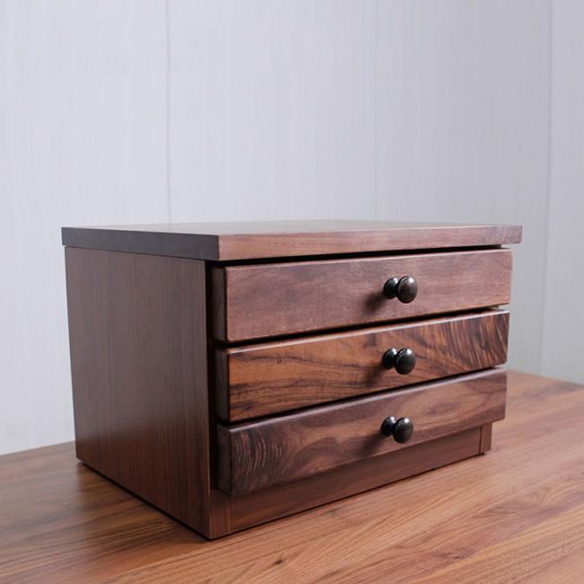 レターケース おしゃれ A4 ウォールナット 木製 書類収納 3段 卓上